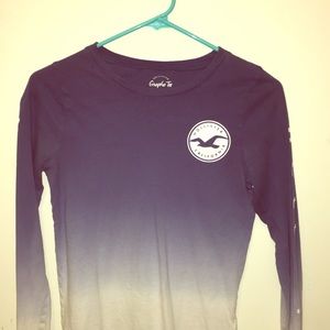 ombré long sleeve graphic t shirt